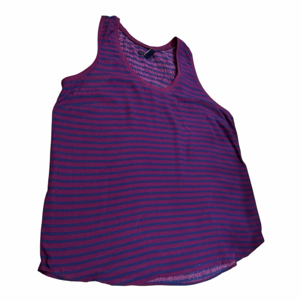 GAP Women's Purple and Pink Striped Tank Top EUC like new BOX28